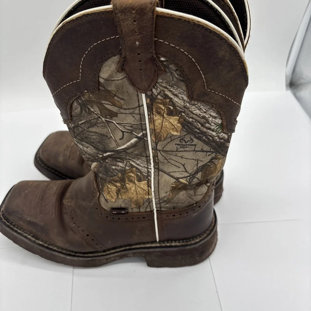Justin Gypsy Brown  Camo Leather Women's Cowgirl Boots Size 6.5 B